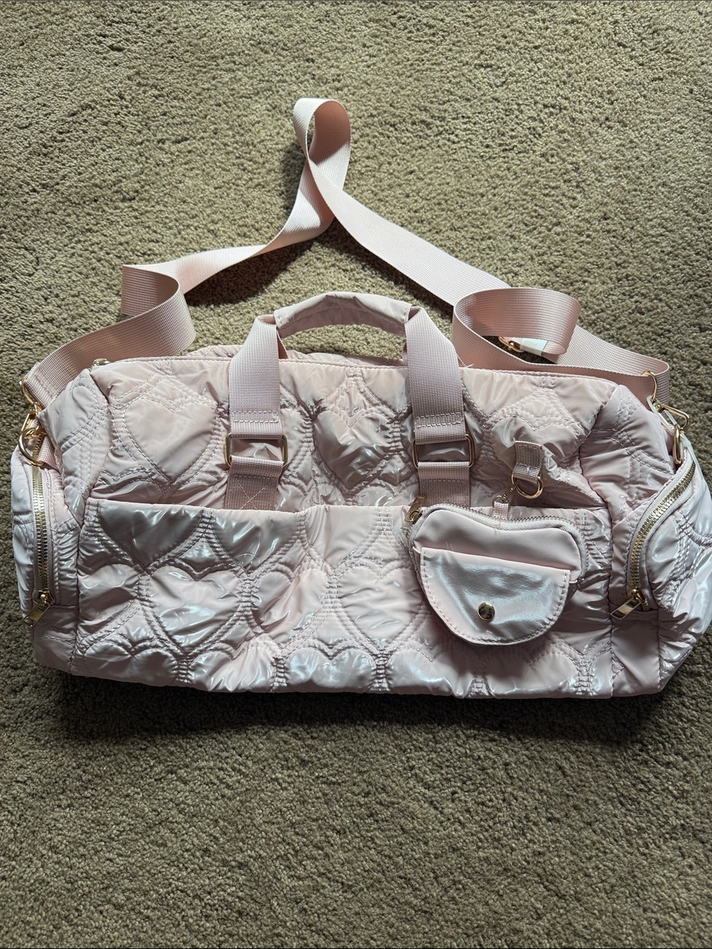 Quilted Light Pink Women's Duffel Bag NWOT